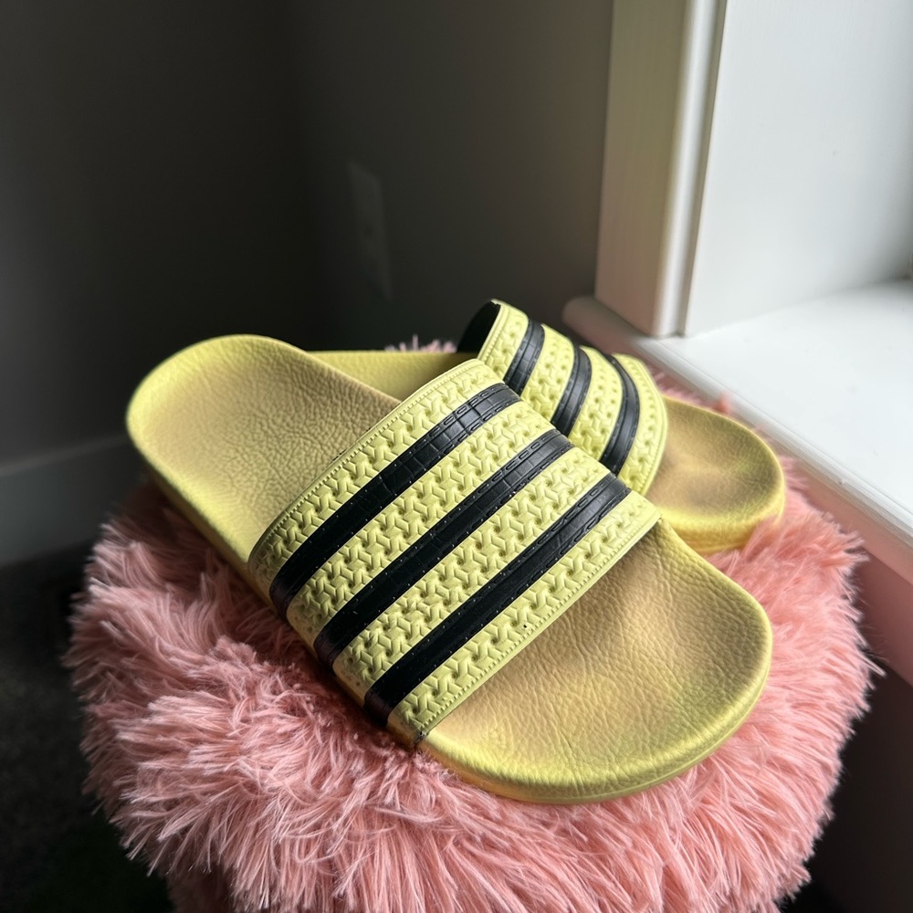 adidas Yellow and Black Slides